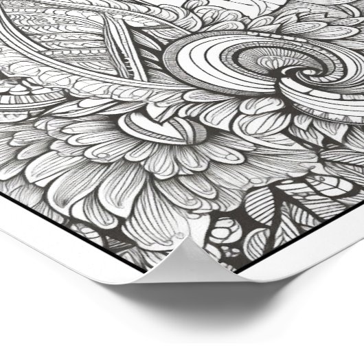 Inspirerend/Mindfulness Volwassen Kleurplaten Poster (Hoek)