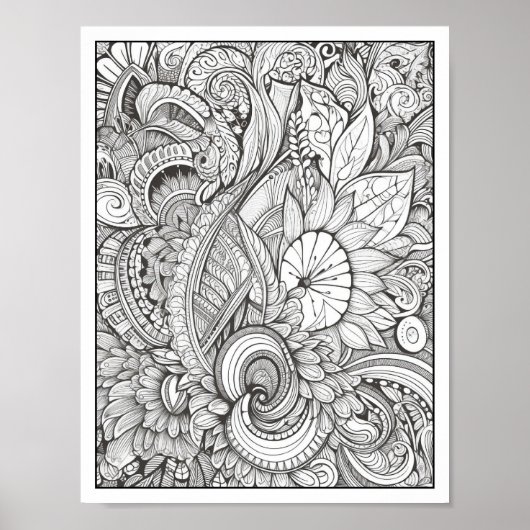 Inspirerend/Mindfulness Volwassen Kleurplaten Poster (Voorkant)