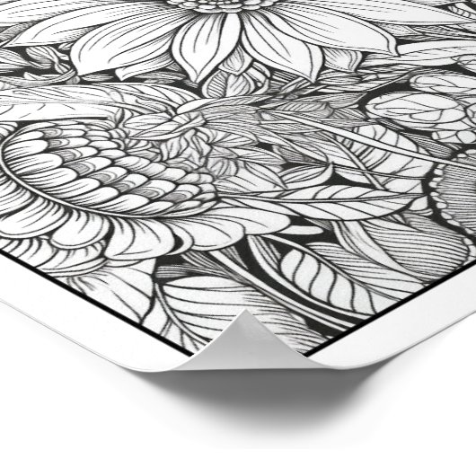 Inspirerend/Mindfulness Volwassen Kleurplaten Poster (Hoek)