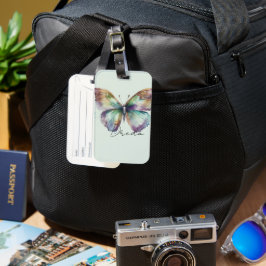 Inspirerend Mint Aqua Blue Dream Butterfly Bagagelabel