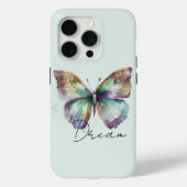 Inspirerend Mint Aqua Blue Dream Butterfly Case-Mate iPhone Case (Achterkant)