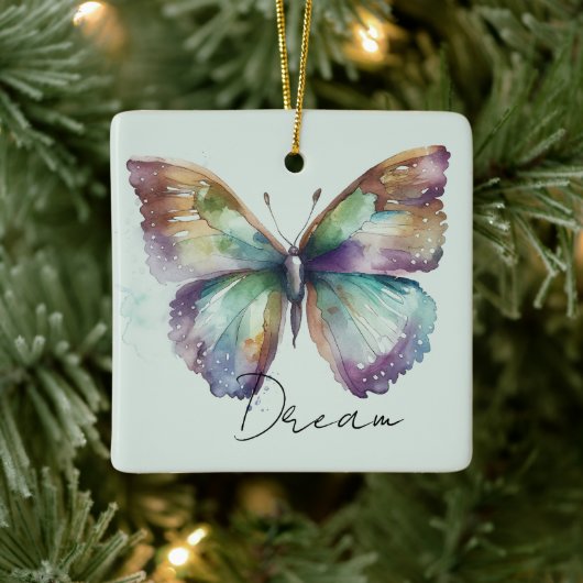Inspirerend Mint Aqua Blue Dream Butterfly Keramisch Ornament (Boom)