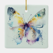 Inspirerend Mint Aqua Blue Dream Butterfly Keramisch Ornament (Achterkant)