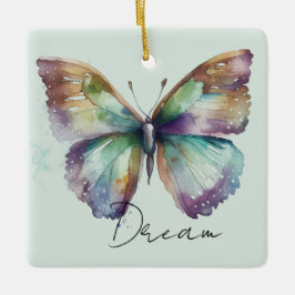 Inspirerend Mint Aqua Blue Dream Butterfly Keramisch Ornament