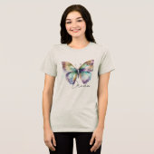 Inspirerend Mint Aqua Blue Dream Butterfly Tri-Blend Shirt (Voorkant volledig)