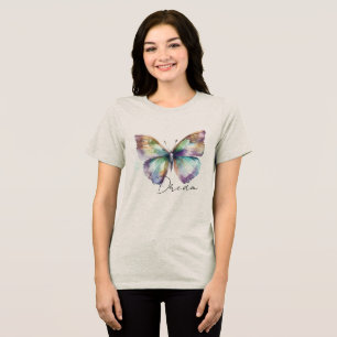Inspirerend Mint Aqua Blue Dream Butterfly Tri-Blend Shirt