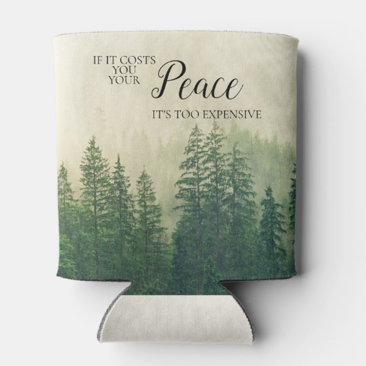 Inspirerend mistige mistige mistige bergbos vrede blikjeskoeler (Achterkant)