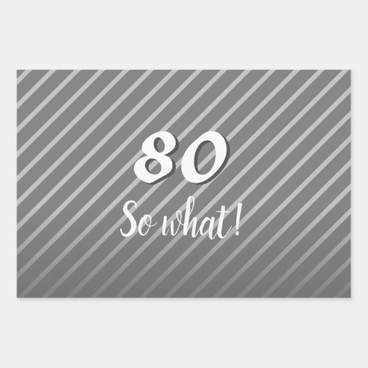 Inspirerend Modern Elegant Grey 80e Verjaardag Inpakpapier Vel (Voorkant)