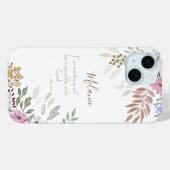Inspirerend Modern Wit Roze Bloemen Religieus Case-Mate iPhone Case (Achterkant (horizontaal))