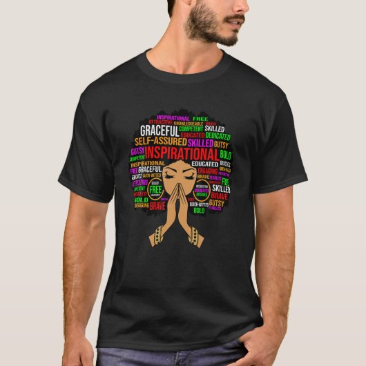 Inspirerend moeder Christelijk zwarte Melanine vro T-shirt (Voorkant)