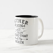 Inspirerend moeder en zoon tweekleurige koffiemok (Voorkant rechts)