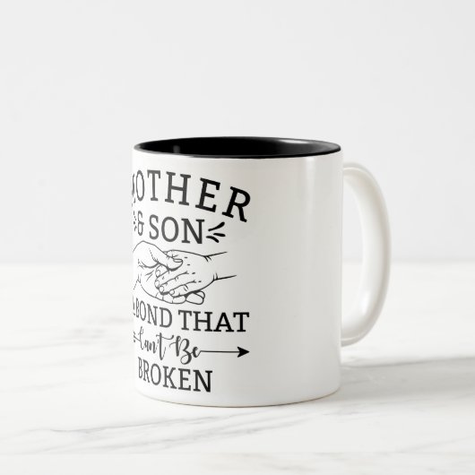 Inspirerend moeder en zoon tweekleurige koffiemok (Voorkant rechts)