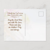 Inspirerend Moederdag gebeden en bijbelse versie Briefkaart (Achterkant)