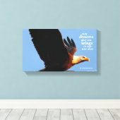 Inspirerend "Moeilijke dromen geven je wings ..." Canvas Afdruk (Insitu (Houten vloer))