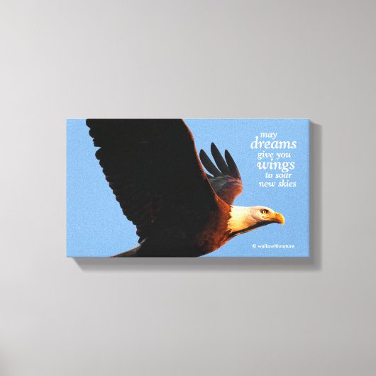 Inspirerend "Moeilijke dromen geven je wings ..." Canvas Afdruk (Voorkant)