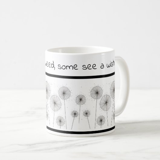 Inspirerend mok met andelionen (Voorkant rechts)
