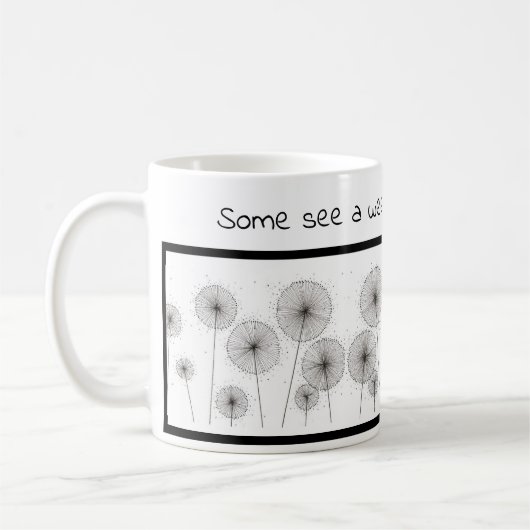 Inspirerend mok met andelionen (Links)