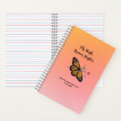 Inspirerend Monarch Butterfly Kleurrijk Sinaasappe Notitieboek (Binnen)