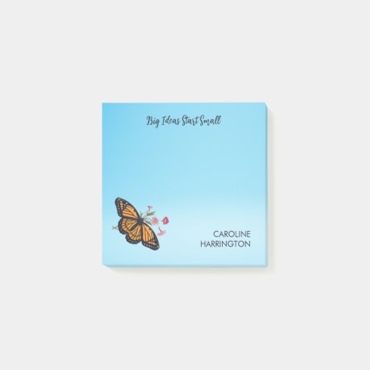 Inspirerend Monarch Butterfly Personal Sky Blue Post-it® Notes (Voorkant)