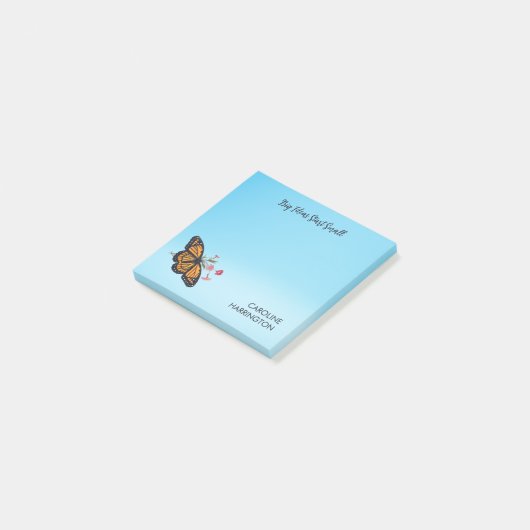 Inspirerend Monarch Butterfly Personal Sky Blue Post-it® Notes (Schuin)