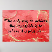 Inspirerend Monogram: Zwart op Rood | Poster (Voorkant)