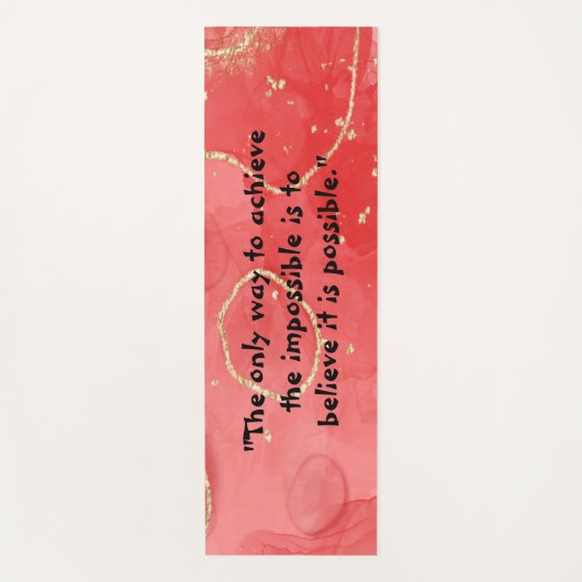 Inspirerend Monogram: Zwart op Rood | Yogamat (Voorkant)