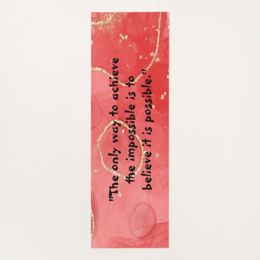 Inspirerend Monogram: Zwart op Rood | Yogamat (Achterkant)