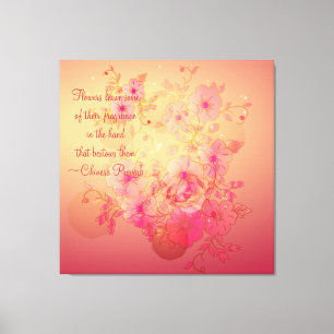 Inspirerend Morning Glory Floral Wrapped Canvas Afdruk