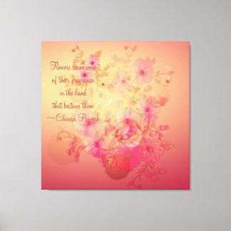 Inspirerend Morning Glory Floral Wrapped Canvas Afdruk