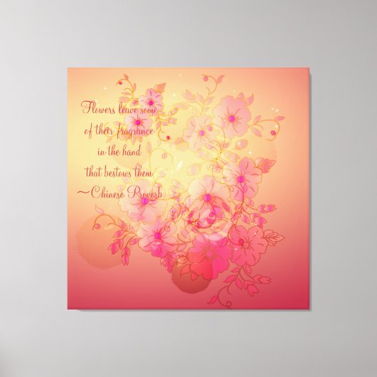 Inspirerend Morning Glory Floral Wrapped Canvas Afdruk (Voorkant)