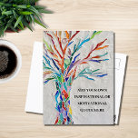 Inspirerend Motivatie boom Briefkaart<br><div class="desc">Dit decoratieve briefkaart is voorzien van een mozaïekboom in regenboogkleuren en ruimte om uw eigen inspirerend offerte toe te voegen. Gebruik de optie Verdere wijzigingen aanpassen om de tekstgrootte, stijl of kleur te wijzigen als u dat wenst. Omdat we ons eigen kunstwerk creëer, zal je dit exacte afbeelding niet vinden...</div>