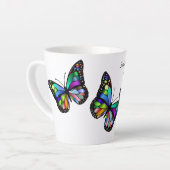 Inspirerend Motivatie Butterfly Quote Latte Mok (Linkerhoek)