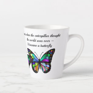 Inspirerend Motivatie Butterfly Quote Latte Mok