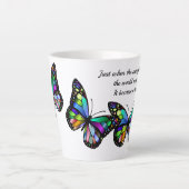 Inspirerend Motivatie Butterfly Quote Latte Mok (Voorkant)