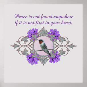 Inspirerend Motivatie Citaat en Hummingbird Poster