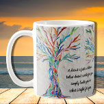 Inspirerend Motivatie Citaat Koffiemok<br><div class="desc">Deze decoratieve koffie-mok is voorzien van een regenboogkleurige mozaïekboom en een inspirerend citaat. U kunt het citaat in één van uw veranderen. Gebruik de optie Verdere wijzigingen aanpassen om de tekstgrootte, stijl of kleur te wijzigen omdat we onze illustratie creëer hebben die u niet van andere ontwerpers kunt vinden. Originele...</div>
