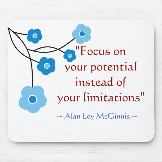 Inspirerend Motivatie Citaat Mousepad Muismat (Voorkant)