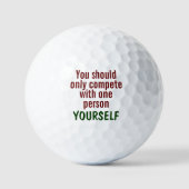 Inspirerend motivatie citaat over mededinging golfballen (Voorkant)