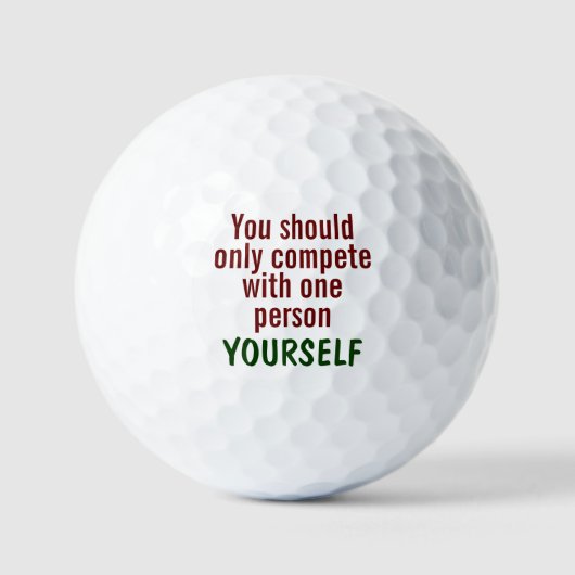Inspirerend motivatie citaat over mededinging golfballen (Voorkant)