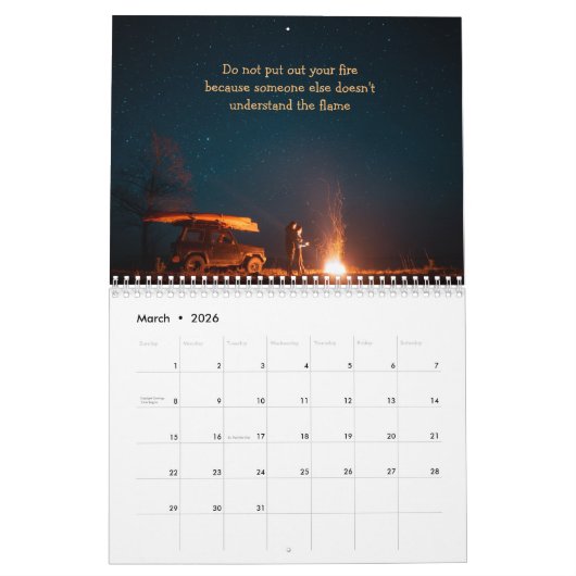 Inspirerend Motivatie Citaten Landschapsscènes Kalender (Mar 2026)