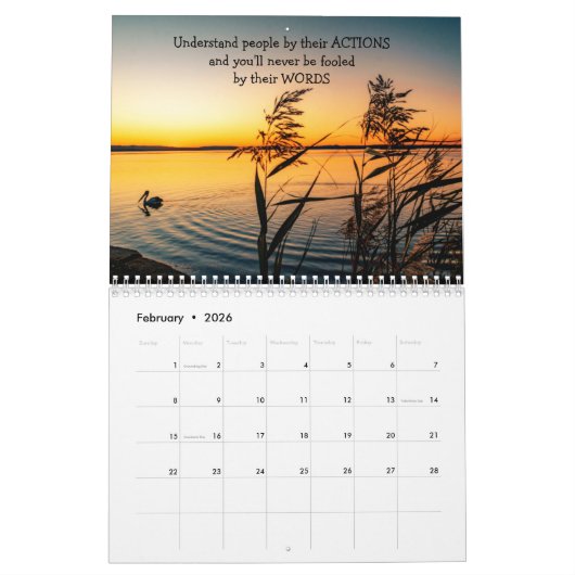 Inspirerend Motivatie Citaten Landschapsscènes Kalender (Feb 2026)