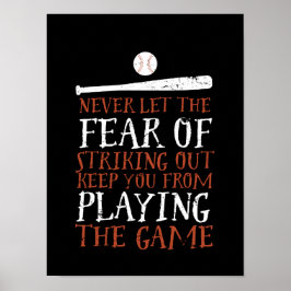 Inspirerend Motivatie-honkbal-sportcitaat Poster