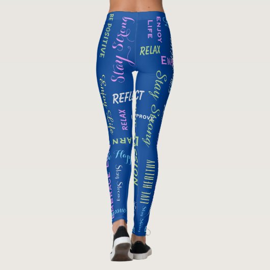Inspirerend Motivatie KIES UW KLEUR Yoga Leggings (Achterkant)