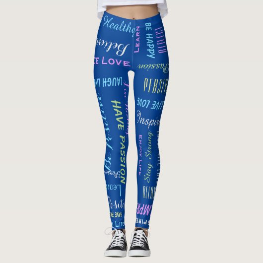 Inspirerend Motivatie KIES UW KLEUR Yoga Leggings (Voorkant)