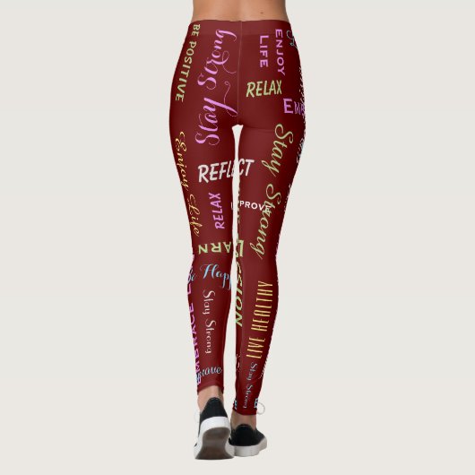 Inspirerend Motivatie KIES UW KLEUR Yoga Leggings (Achterkant)