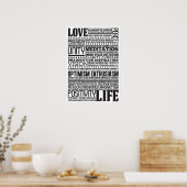 inspirerend Motivatie kunstontwerp: "Liefde Life" Poster (Keuken)