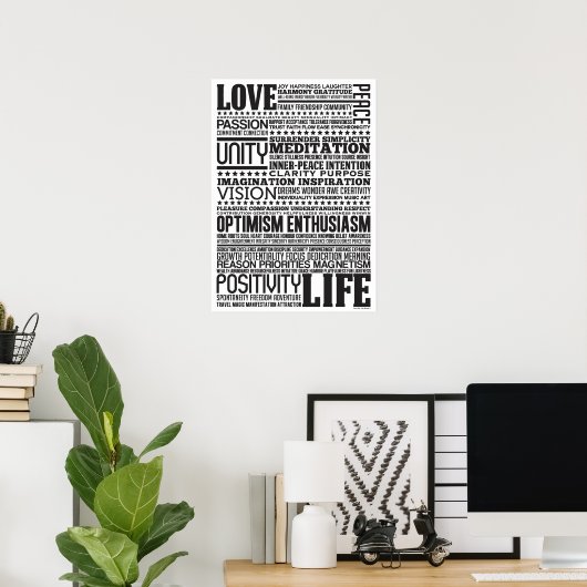 inspirerend Motivatie kunstontwerp: "Liefde Life" Poster (Thuiskantoor)