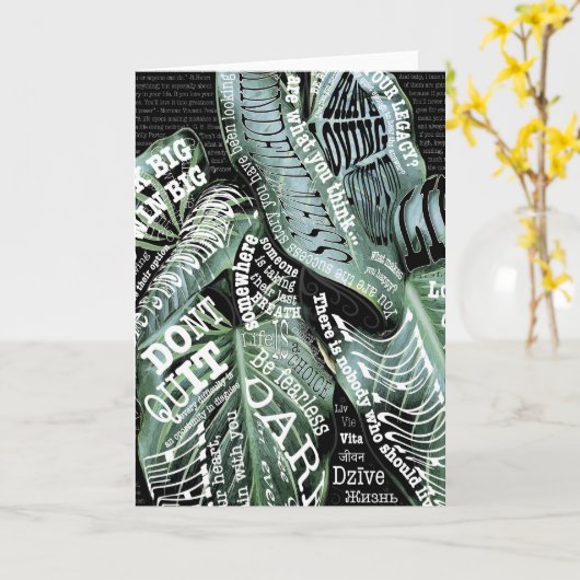 Inspirerend Motivatie LIFE citaten Kaart (Gele Bloem)