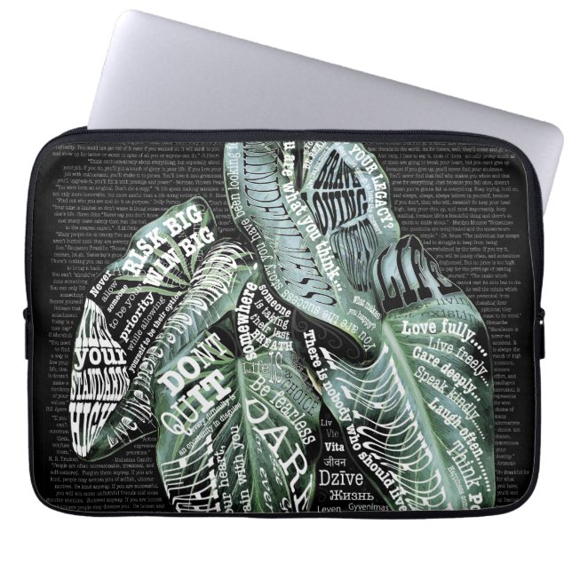 Inspirerend Motivatie LIFE citaten Laptop Sleeve (Voorkant)