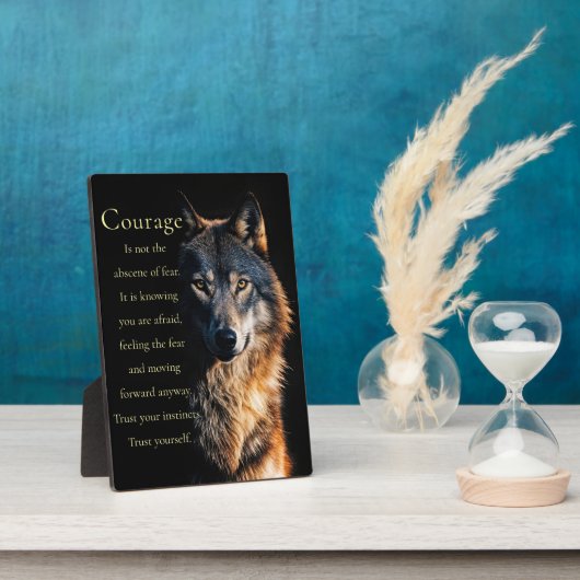 Inspirerend Motivatie moed met wolf Fotoplaat (Zijkant)